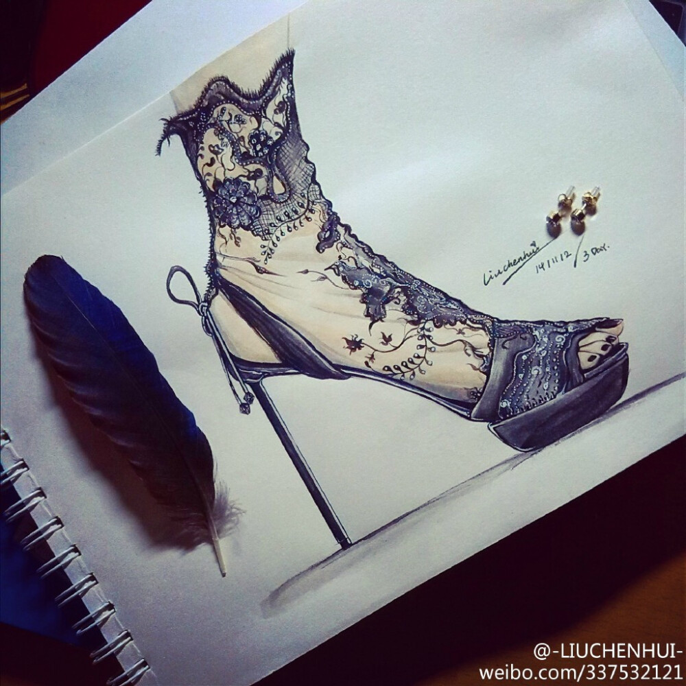14/11/02 high heels 手绘高跟鞋 -LIUCHENHUI-