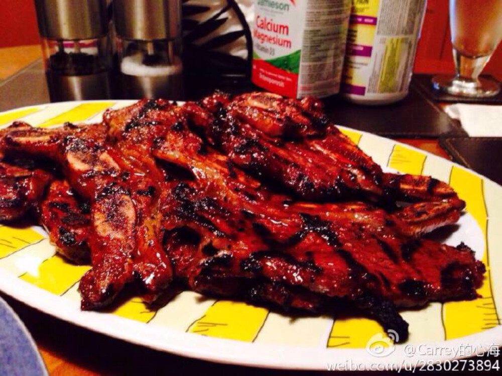 Beef shot ribs with Korean BBQ sauce