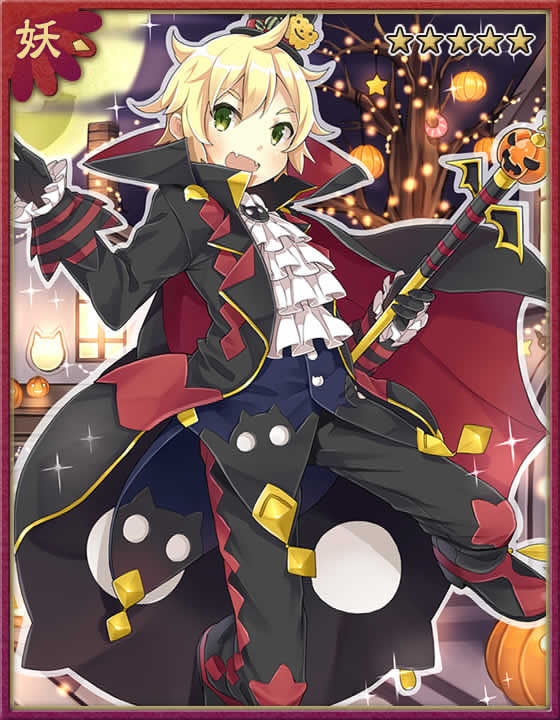 Zynga 卡牌游戏【灵异阴阳录】Ayakashi 汉赛尔[HW3] 万圣节：15421/14143，特大幅降九防，同隊時，大幅提高葛麗特[HW3]技能幅度，100%發動，灵耗39