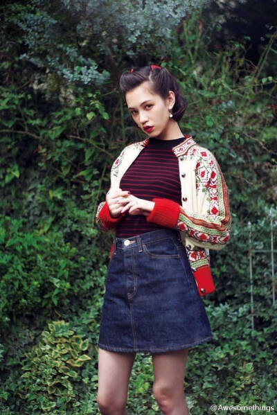 #lookbook#kiko mizuhara for SLY 2014 winter collection.