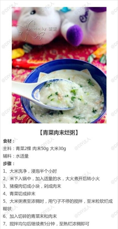 青菜肉末粥——制作美食、品味美食，我的美食小厨房！