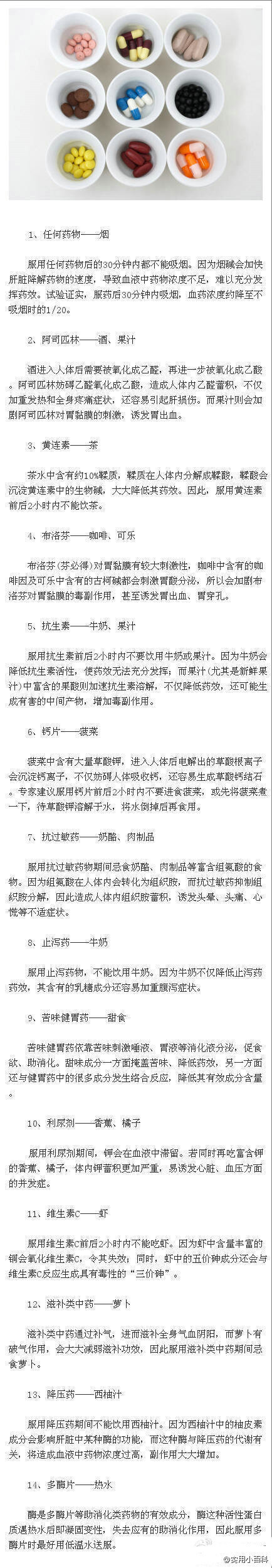 【绝对有用】小心！服药后，某些食品跟进的话，会让14种药物变成毒物！！！