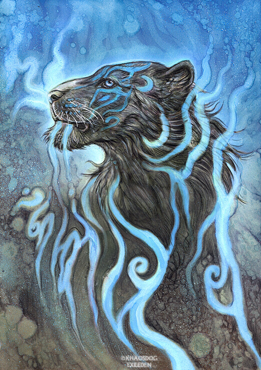 One of our collab-commissions with Khaosdog, for?JadeMere?:]We still have available slots for painting portrait like that or ACEO card!