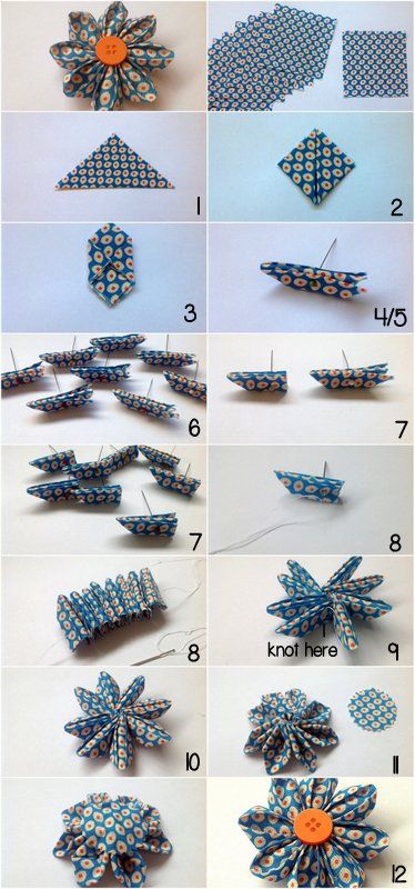 和风 布花 日本传统发饰 教程 图片来自pinterest