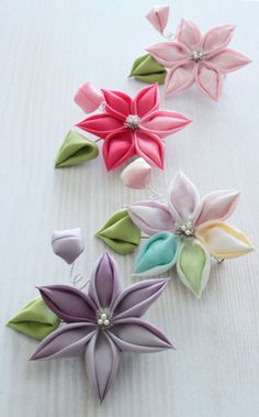 和风 布花 日本传统发饰 图片来自pinterest