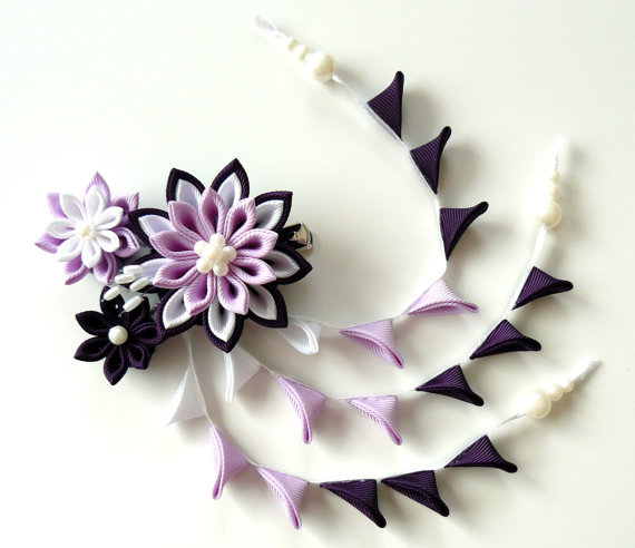 和风布花日本传统发饰图片来自estyshopjulva作者julija