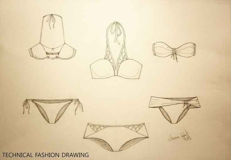 Technical Fashion Drawing 'Beachwear'