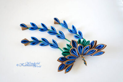 和风 布花 日本传统发饰 图片来自 Esty shop：wonderfulkanzashi 作者Chandler, AZ, United States