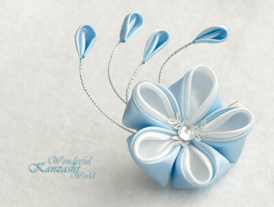 和风 布花 日本传统发饰 图片来自 Esty shop：wonderfulkanzashi 作者Chandler, AZ, United States