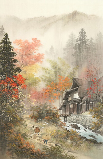 「 潇梦璃 」. 晚秋 .「小岛光径绘」