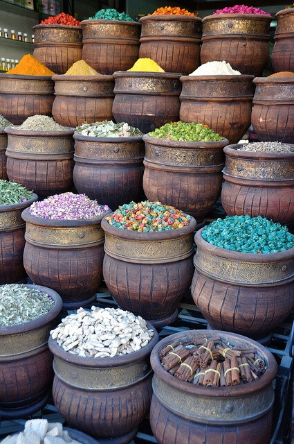 Spices piled high like the Souks in Marrakech.