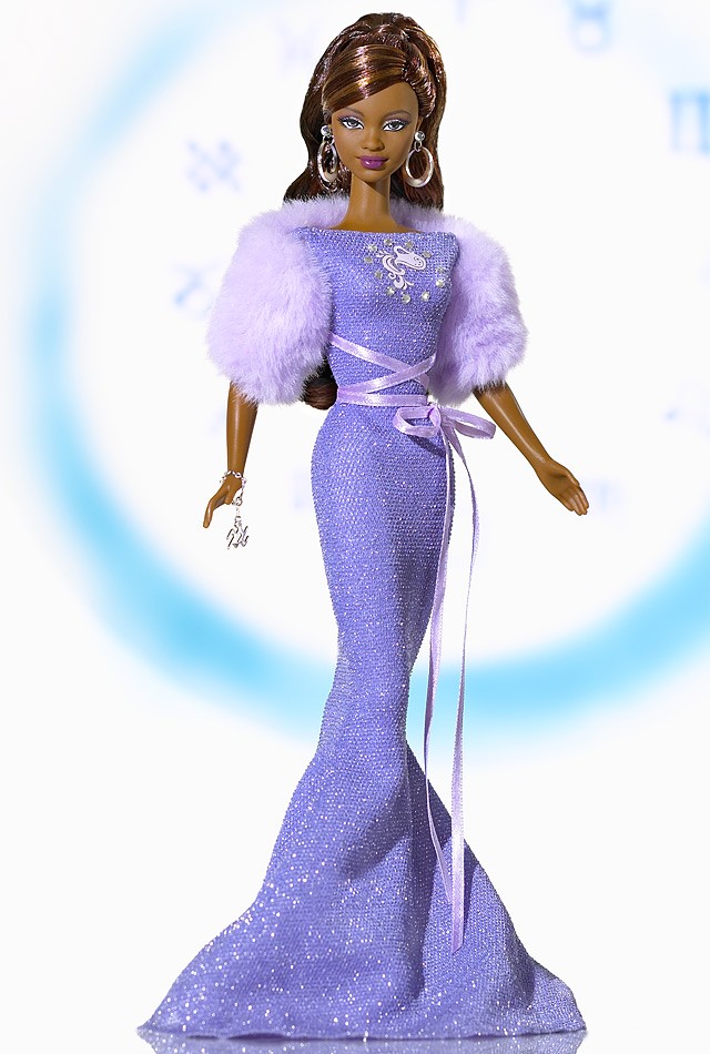 芭比娃娃2004限量版aquariusbarbie03doll星座水瓶座