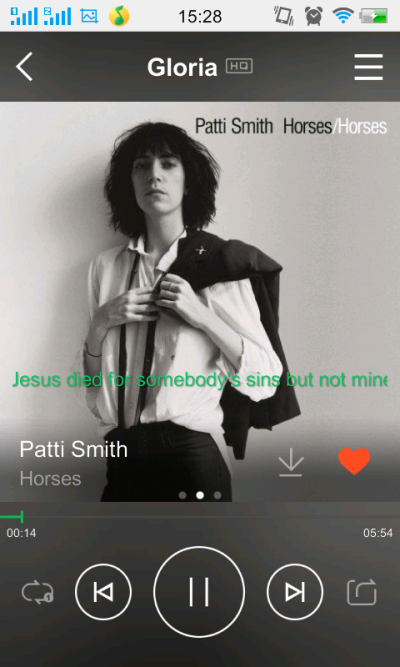 Gloria——patti smith &amp;quot;jesus died for somebody's sin but not mine&amp;quot; 出生在1940s的patti smith，有&amp;quot;朋克教母&amp;quot;之称，也是一个诗人。