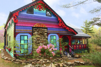 Quirky Rainbow-Colored House by Artist Kat O'Sullivan