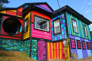 Quirky Rainbow-Colored House by Artist Kat O'Sullivan