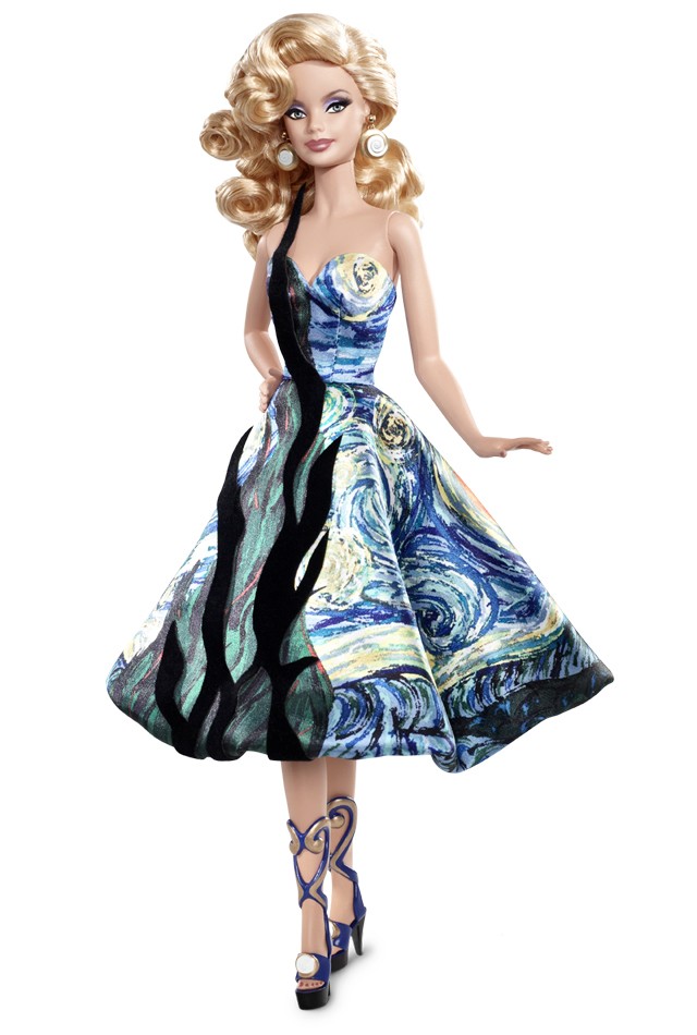 芭比娃娃 2011限量版 Barbie® Doll Inspired by Vincent van Gogh 博物馆 名画 画家 梵高 星空【价格34.95美元】