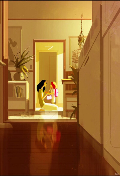 Pascal Campion，美国插画师，现居旧金山，他的画风轻松随意，大多描绘生活中的小场景，配以一句标题，含蓄的讲述一个美好的故事。