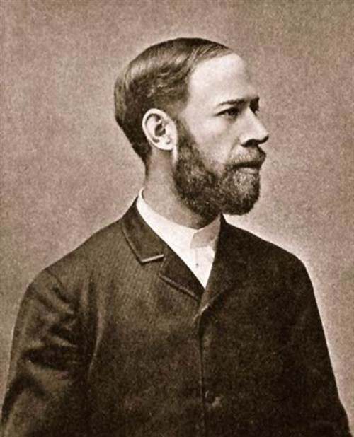 海因里?！ぢ车婪颉ず兆龋℉einrich Rudolf Hertz，1857年（丁巳年）2月22日－1894年（甲午年）1月1日），德国物理学家，于1888年首先证实了电磁波的存在。并对电磁学有很大的贡献，故频率的国际单位制单位赫兹以他的名字命名。