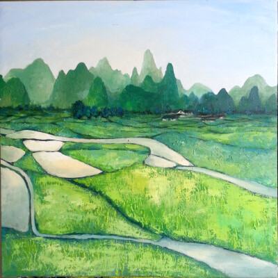 桂林印象，油画，50*50