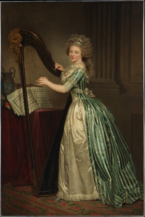 Self Portrait with a Harp, by Rose Adélaïde Ducreux, c. 1791. In the collection of The Metropolitan Museum of Art.