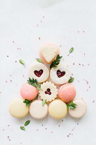 pretty linzer cookies and macarons