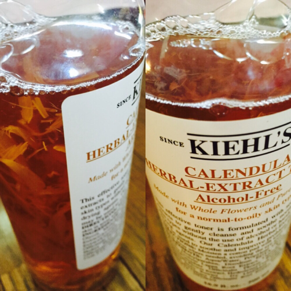 kiehl’s的护肤水，不含酒精，我本身是敏感皮肤但是这家的东西完全不会过敏。保湿力很不错，而且这瓶护肤水里漂浮的花瓣真是太令人心动了，每次用过之后花瓣都会缓慢的沉淀下去，光是看着也很满足。