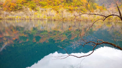 九寨沟，秋景。by硬柿子。