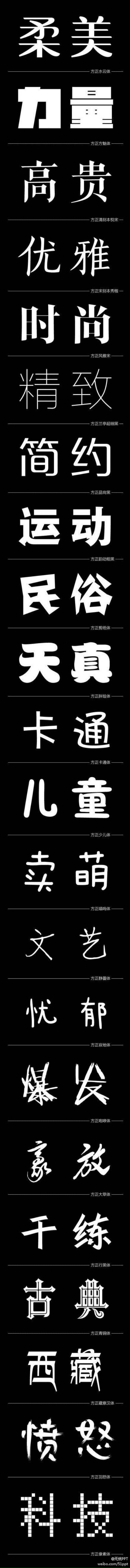 各种字体