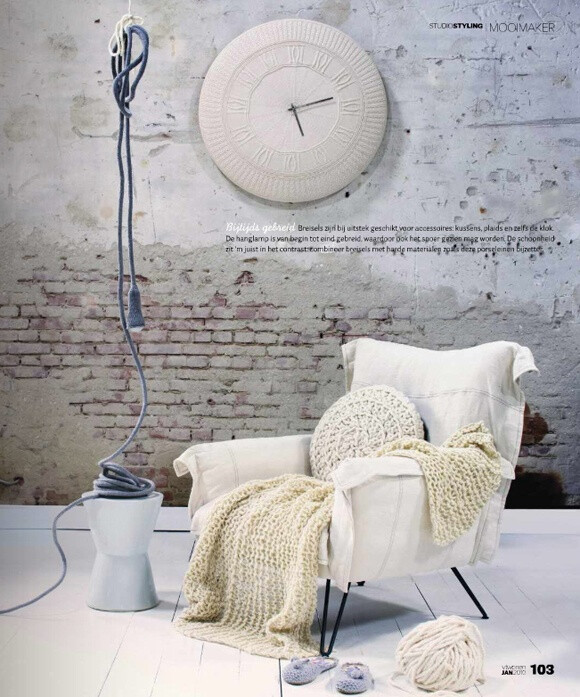 Knitting in the home: VT Wonen magazine. #knititng #yarn