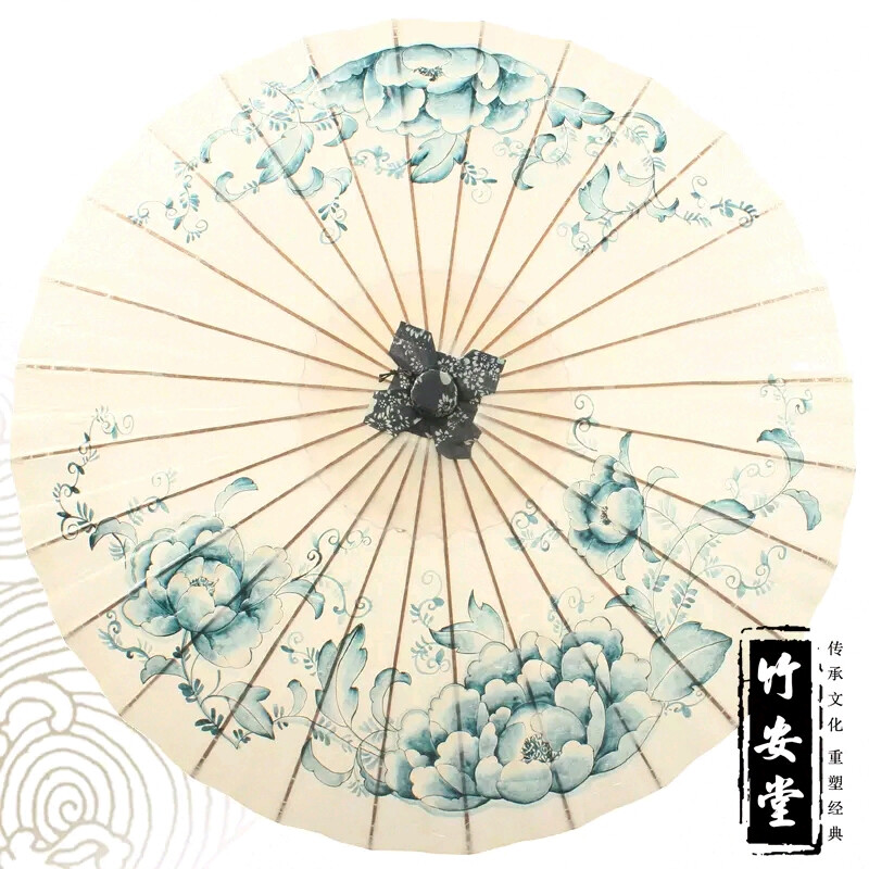 青花瓷纸伞画简单图片图片