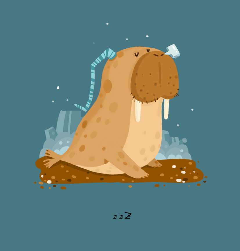 海象、大家一起来梦游——孢子菌（学生作品）/站酷网