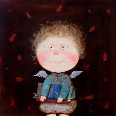 来自乌克兰插画家。Eugene Gapchinska的一组手绘儿童插画，她创作了许许多多粉红色皮肤的可爱小孩，一同分享给大家。