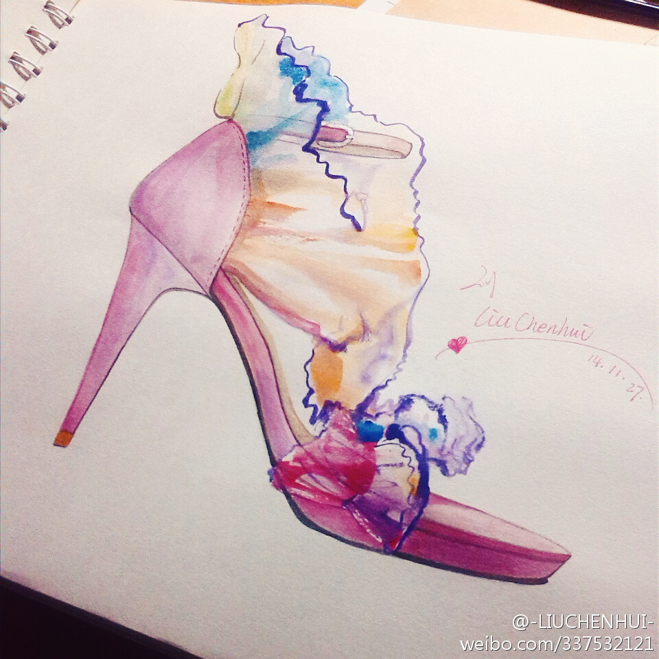 14/11/27 high heels 手绘高跟鞋 -LIUCHENHUI-