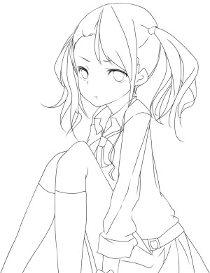 线稿 动漫 素描 速写 铅笔画 黑白