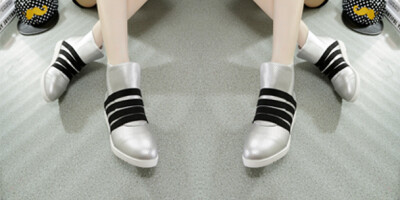 内增高运动风松糕平底鞋