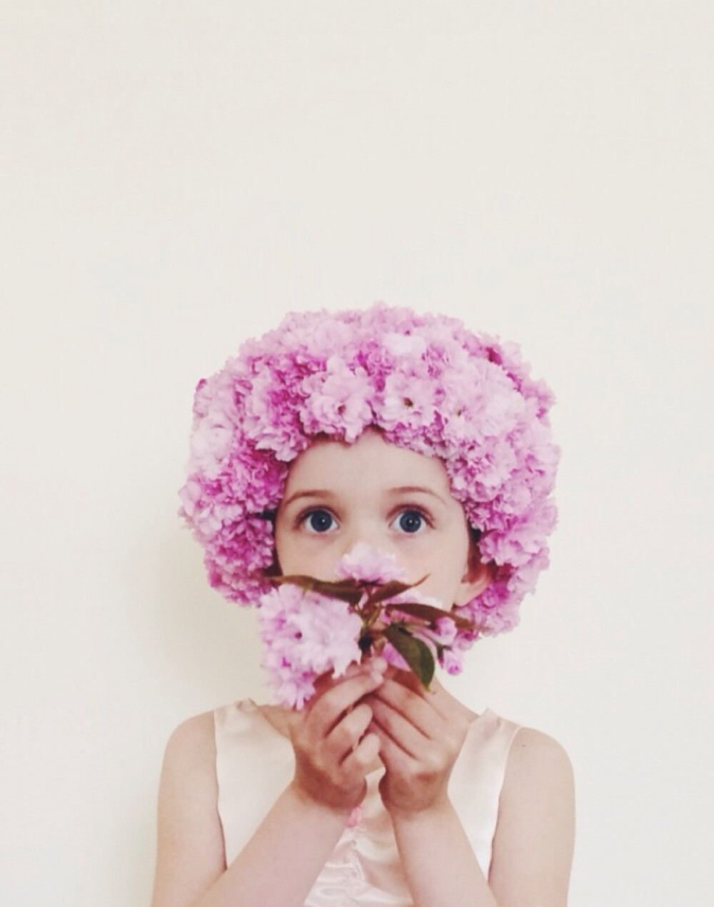 Fresh cherry blossom bonnet for the short film &amp;quot;bee in my bonnet&amp;quot; about the preservation and protection of the honey bee by Kristen Rickert