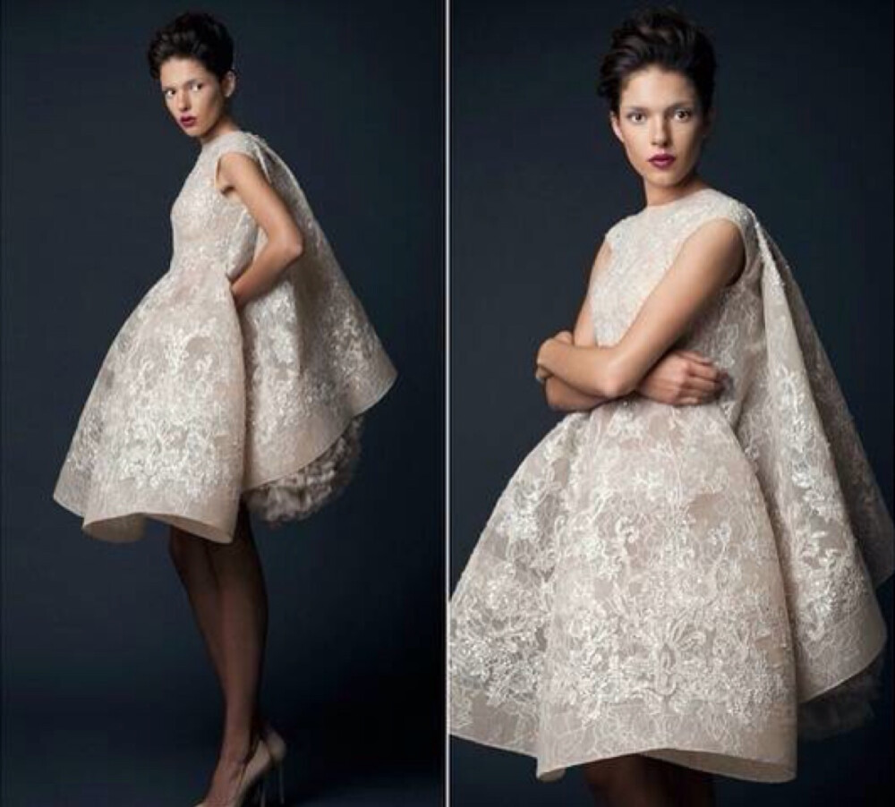 Krikor Jabotian F/W 2014┃结合现代3D立体打印和古典蕾丝刺绣，优雅奢华