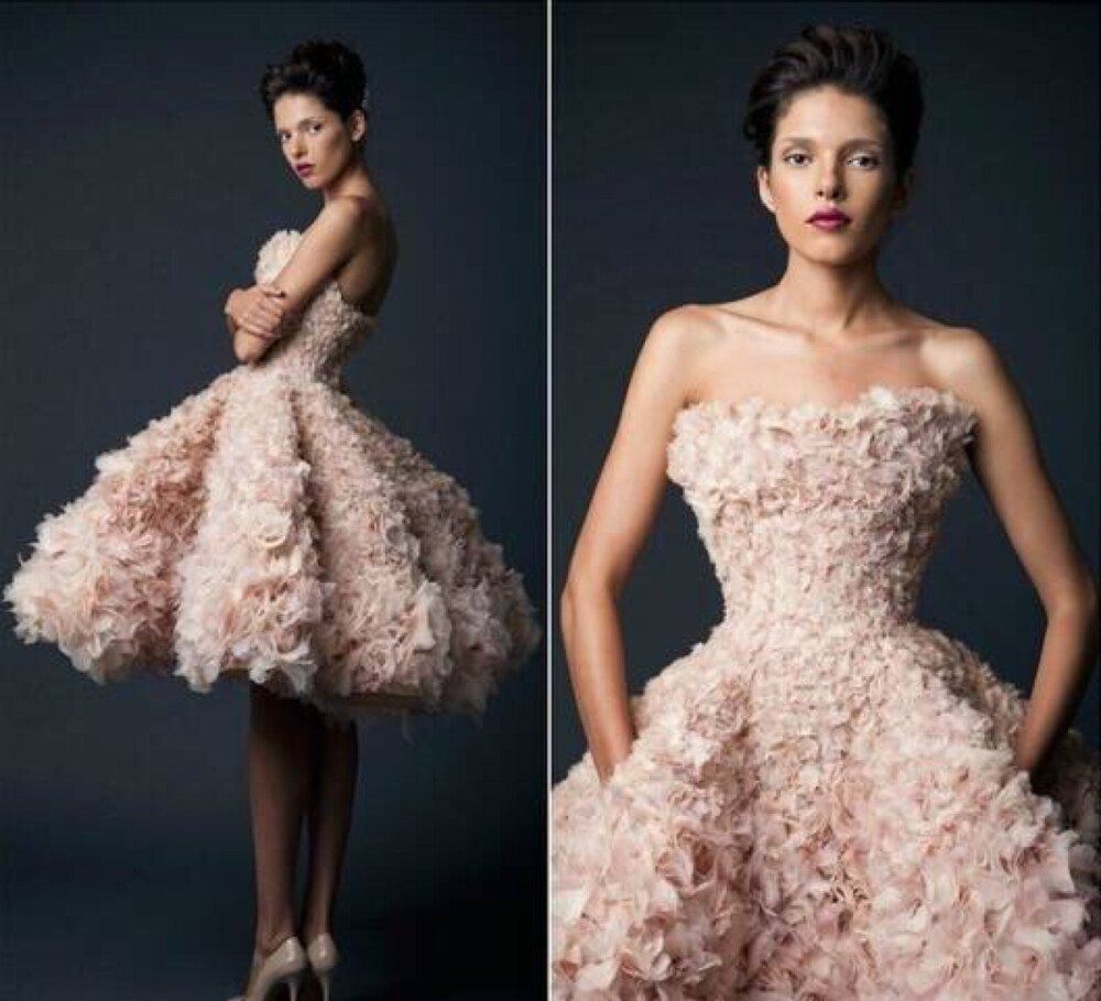 Krikor Jabotian F/W 2014┃结合现代3D立体打印和古典蕾丝刺绣，前卫又奢华，霸气璀璨又不失仙女般唯美优雅，美不胜收！