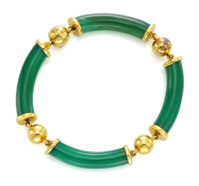 A Chalcedony and Gold Bracelet, by Van Cleef &amp;amp; Arpels, circa 1970. Available at FD Gallery. www.fd-inspired.com