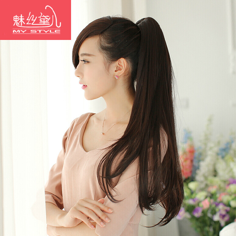 假发马尾层次感超长抓夹式假马尾蓬松逼真新款直发马尾