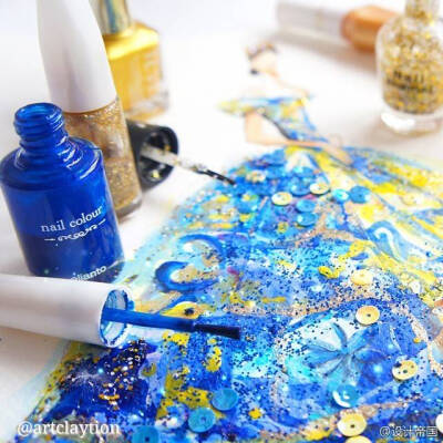 指甲油画的哦～