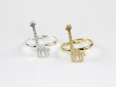 美国Hello Miss Apple戒指Baby Giraffe Ring长颈鹿