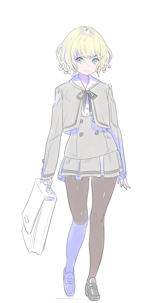 落書き {女子高生立ち絵} 画师kuro/円居 雄一郎 萌 插画 壁纸 二次元