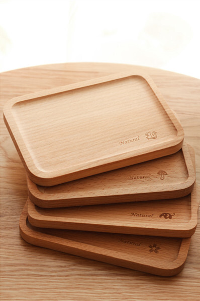 4款logo榉木实木质方形盘子小托盘 西餐日料盘下午茶杯子托盘垫