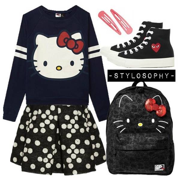 The fashion trend STYLOSOPHY 『色系搭配』HELLO KITTY