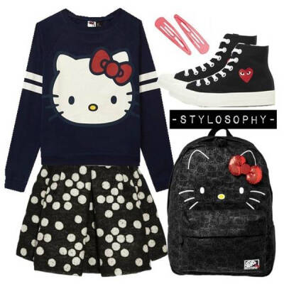 The fashion trend STYLOSOPHY 『色系搭配』HELLO KITTY