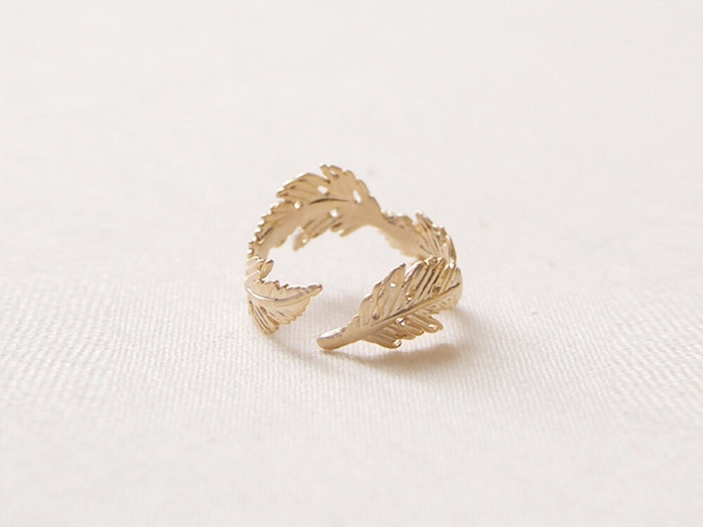 美国Hello Miss Apple戒指Light Feather Ring