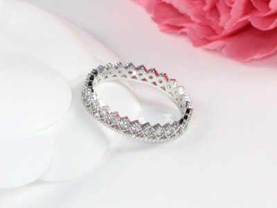 美国Hello Miss Apple戒指Pave Band Tiara Ring