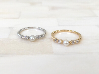 美国Hello Miss Apple戒指Pearl Beauty Knuckle Ring珍珠简约