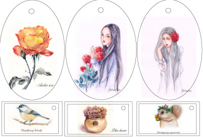 明信片式书签，剪裁可当书签。。